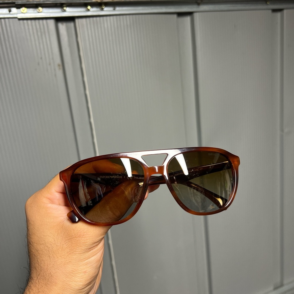 Emporio Armani Brown Sunglasses EA 4156 5297/T5 Matte Havana Polarized